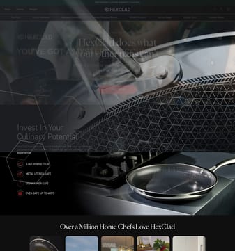 HexClad landing page desktop screenshot