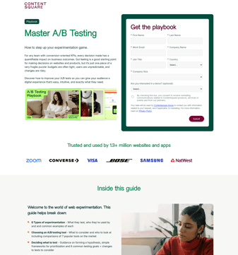 Contentsquare landing page desktop screenshot