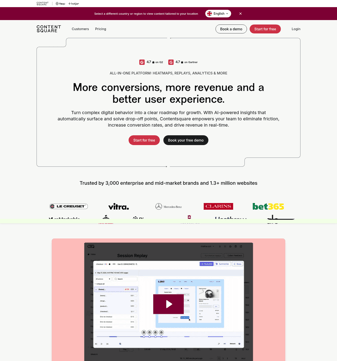 Contentsquare landing page desktop screenshot