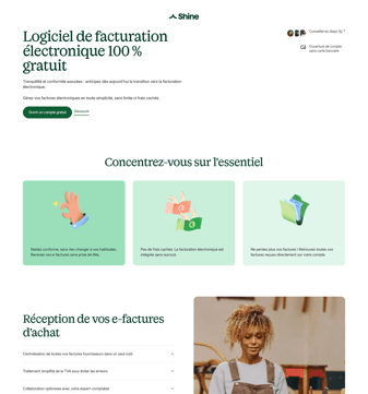 Shine landing page desktop screenshot