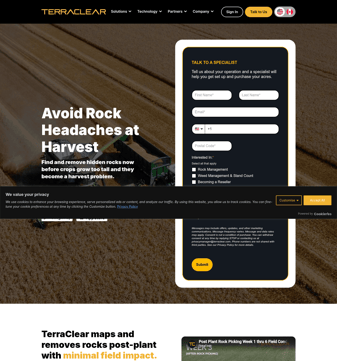 Terraclear landing page desktop screenshot