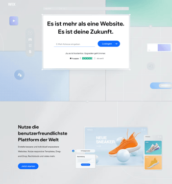 Wix landing page desktop screenshot