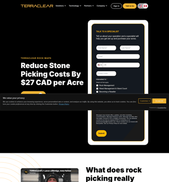 Terraclear landing page desktop screenshot