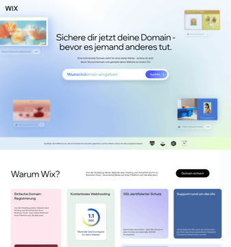 Wix landing page desktop screenshot