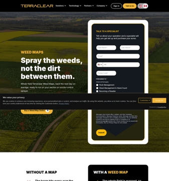 Terraclear landing page desktop screenshot