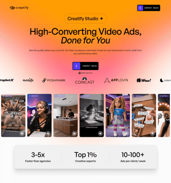 Creatify landing page desktop screenshot