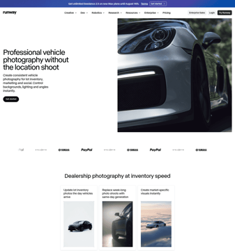 Runwayapp landing page desktop screenshot