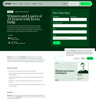 Airops landing page desktop screenshot