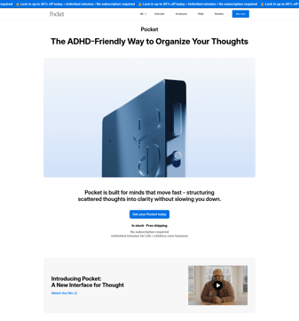 Heypocketai landing page desktop screenshot