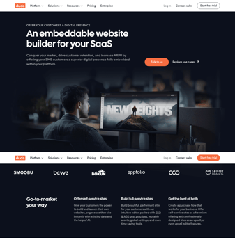 Duda landing page desktop screenshot
