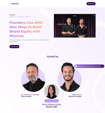 Neuronsinc landing page desktop screenshot