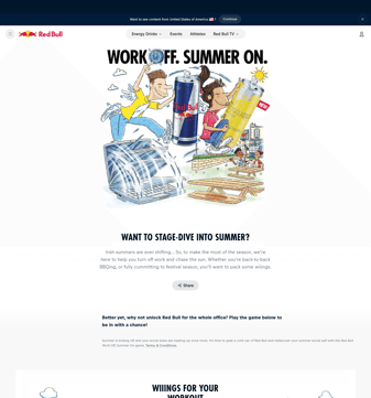 Red Bull landing page desktop screenshot