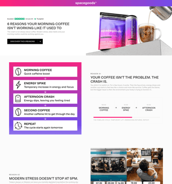 Spacegoods landing page desktop screenshot