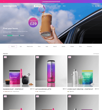 Spacegoods landing page desktop screenshot