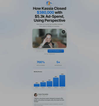Perspective landing page desktop screenshot