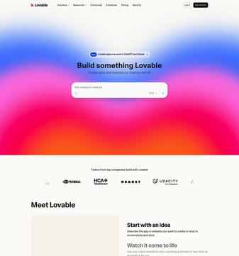 Lovable landing page desktop screenshot