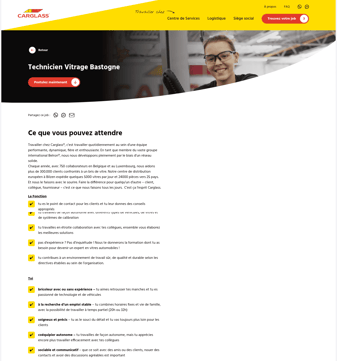 Carglass landing page desktop screenshot
