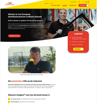 Carglass landing page desktop screenshot