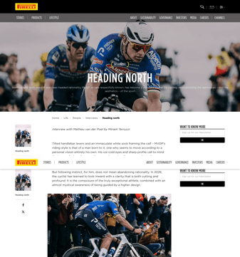 Pirelli landing page desktop screenshot