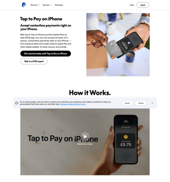 Paypal landing page desktop screenshot