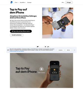 Paypal landing page desktop screenshot