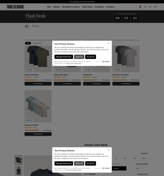 True Classic landing page desktop screenshot