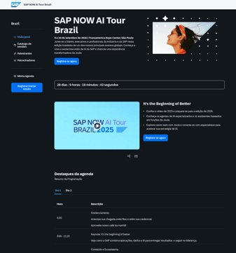 Sap landing page desktop screenshot