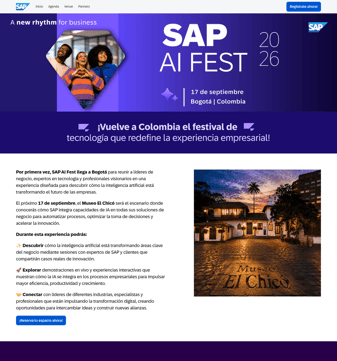 Sap landing page desktop screenshot