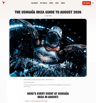 Ushuaia landing page desktop screenshot