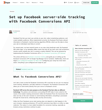 Stape landing page desktop screenshot
