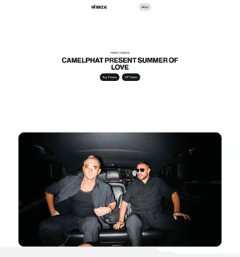 Hi-ibiza landing page desktop screenshot