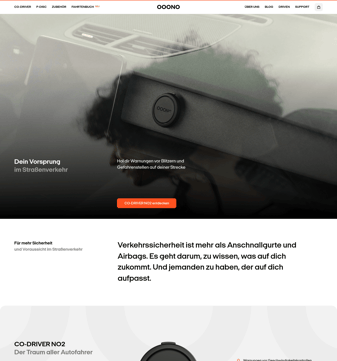 Ooono landing page desktop screenshot
