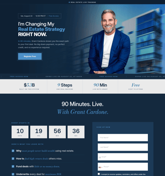 Grant-cardone landing page desktop screenshot