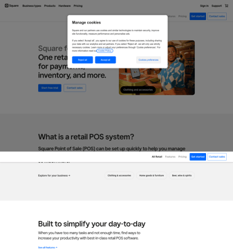 Square landing page desktop screenshot
