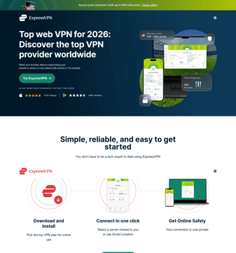 Expressvpn landing page desktop screenshot