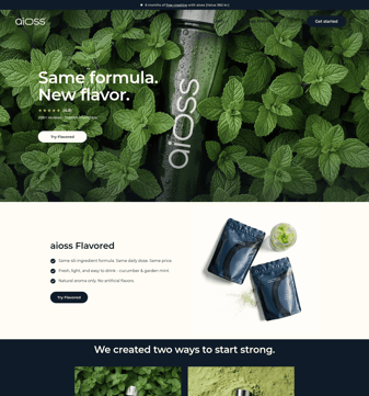 Aioss landing page desktop screenshot