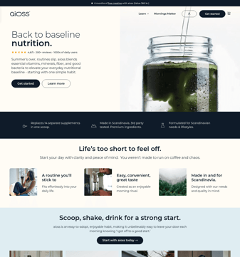 Aioss landing page desktop screenshot