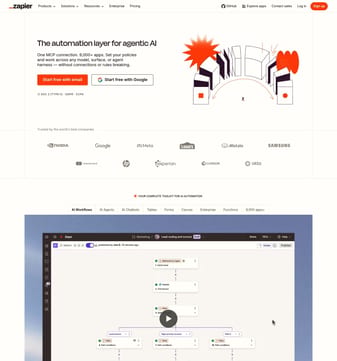 Zapier landing page desktop screenshot