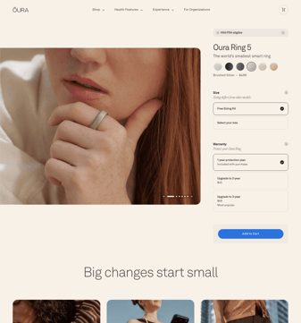 ŌURA landing page desktop screenshot