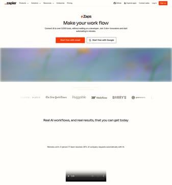 Zapier landing page desktop screenshot