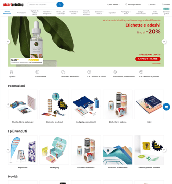Pixartprinting landing page desktop screenshot