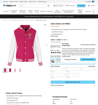 Vistaprint landing page desktop screenshot