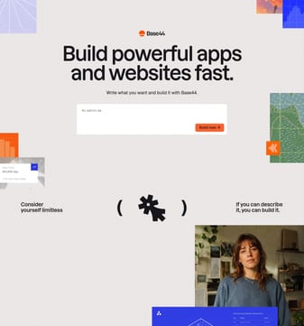 Base44 landing page desktop screenshot