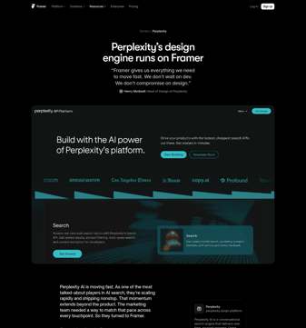 Framer landing page desktop screenshot