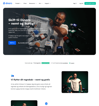 Dinero landing page desktop screenshot