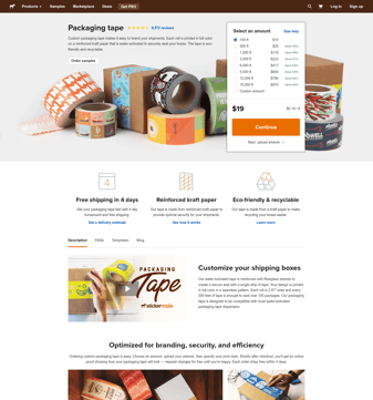 Sticker mule landing page desktop screenshot