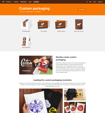 Sticker mule landing page desktop screenshot