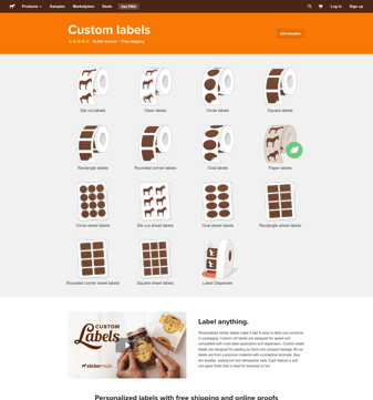 Sticker mule landing page desktop screenshot