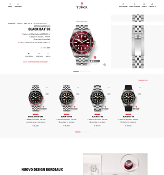 Tudor Watch landing page desktop screenshot