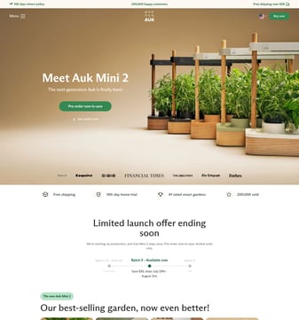 Auk landing page desktop screenshot